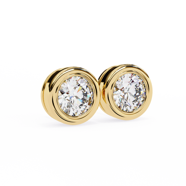 Classic Bezel-Set Diamond Stud Earrings