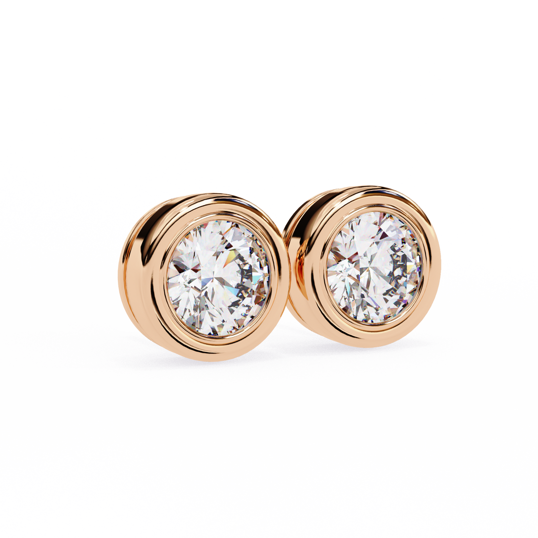 Classic Bezel-Set Lab Grown Diamond Stud Earrings