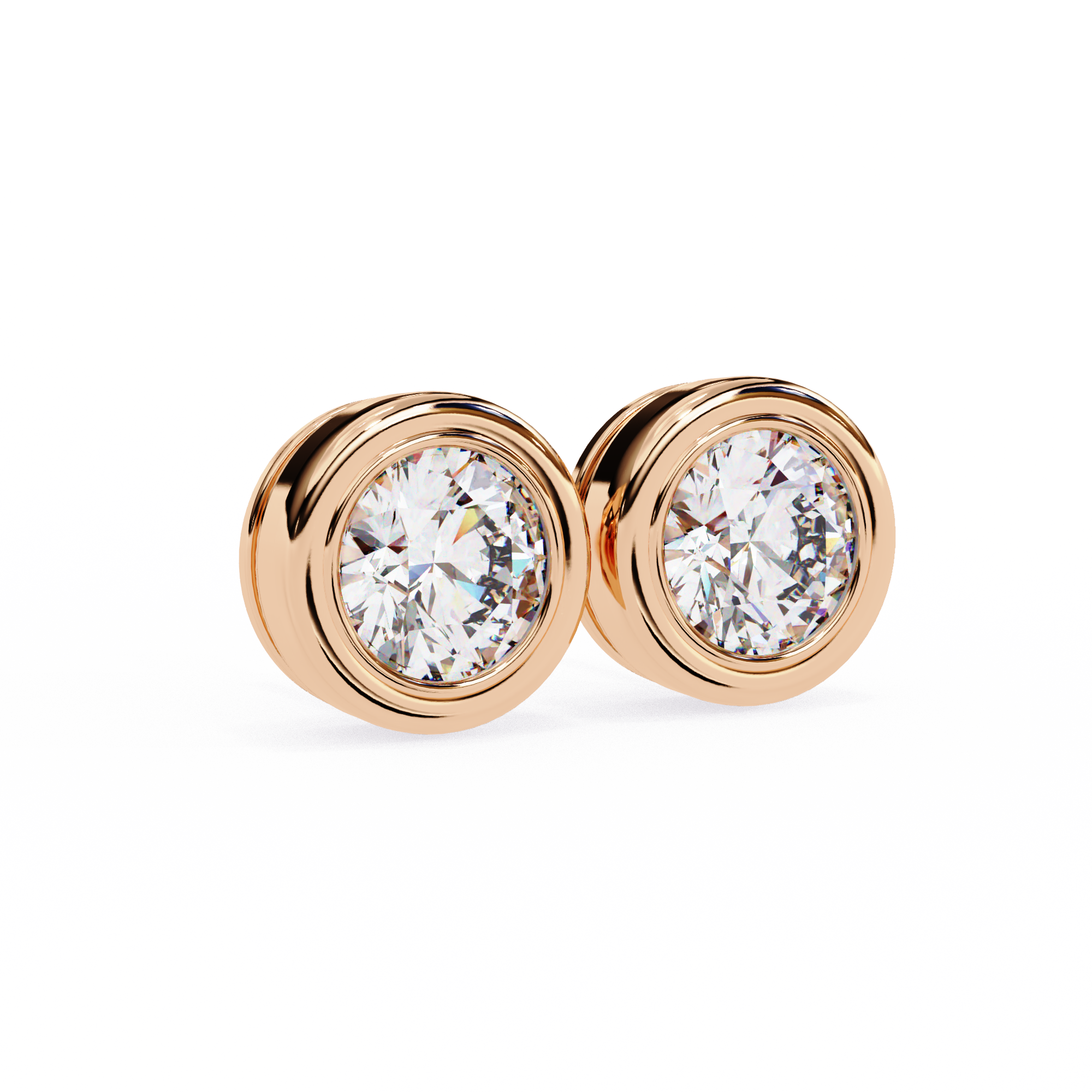 Classic Bezel-Set Diamond Stud Earrings
