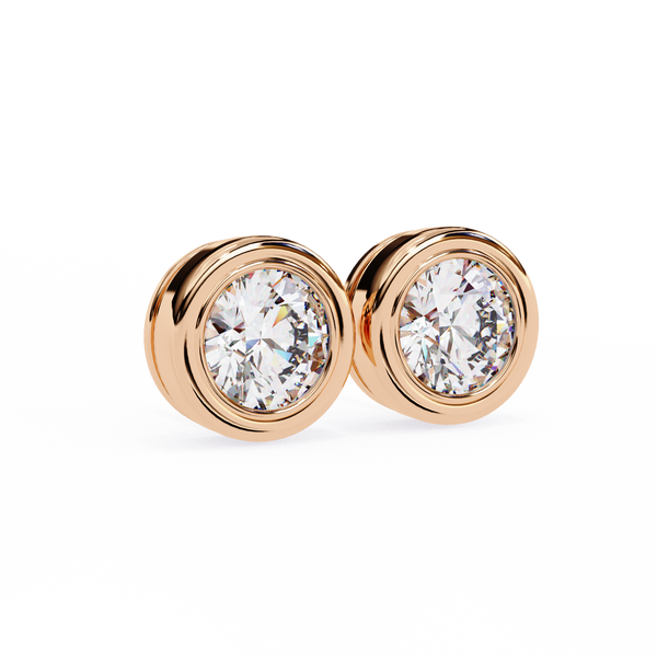 Classic Bezel-Set Diamond Stud Earrings