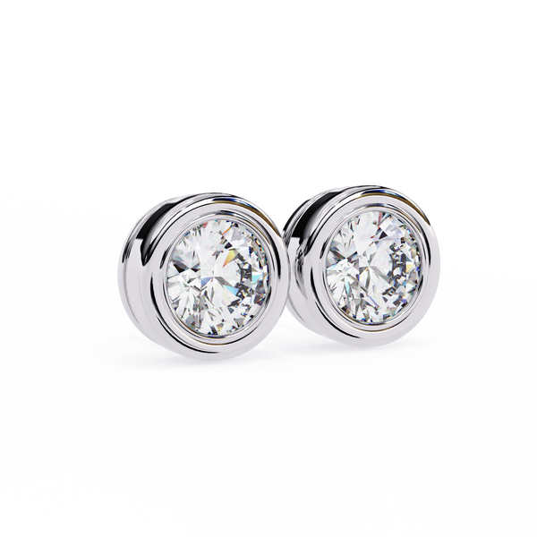 Classic Bezel-Set Diamond Stud Earrings