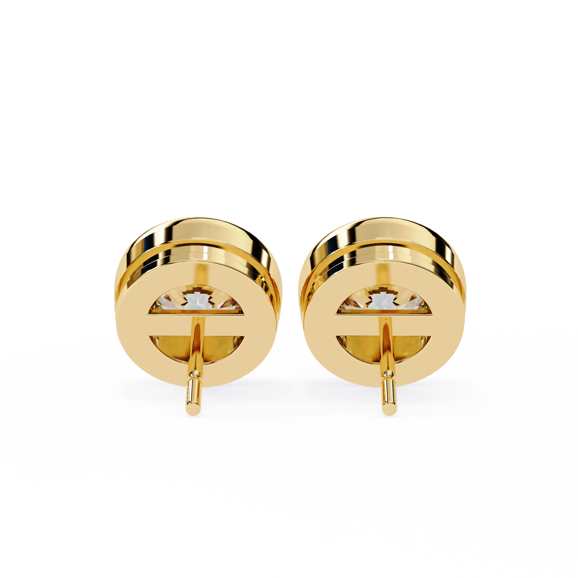 Classic Bezel-Set Diamond Stud Earrings