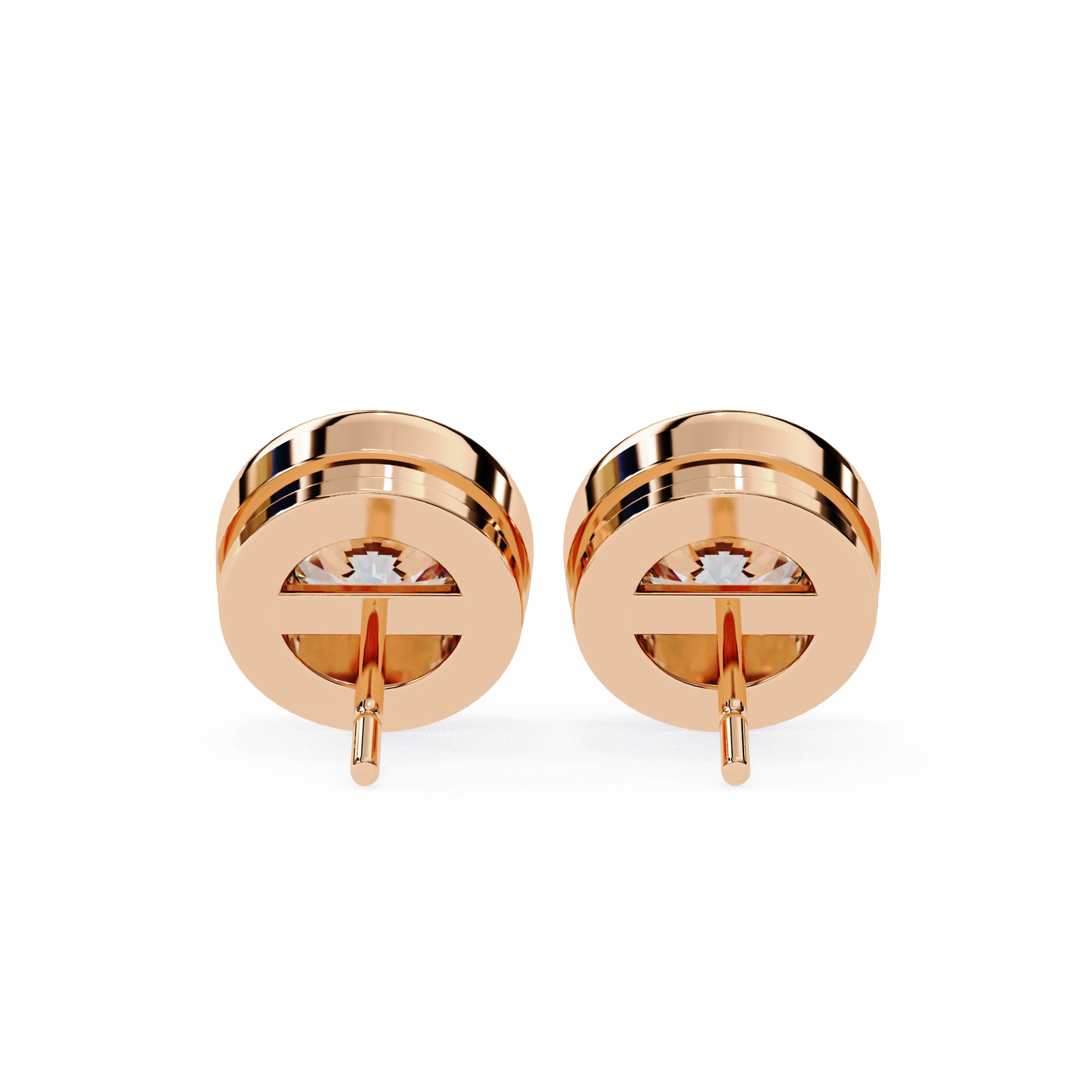 Classic Bezel-Set Diamond Stud Earrings