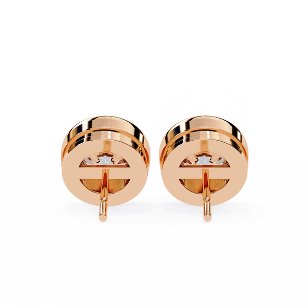 Classic Bezel-Set Diamond Stud Earrings