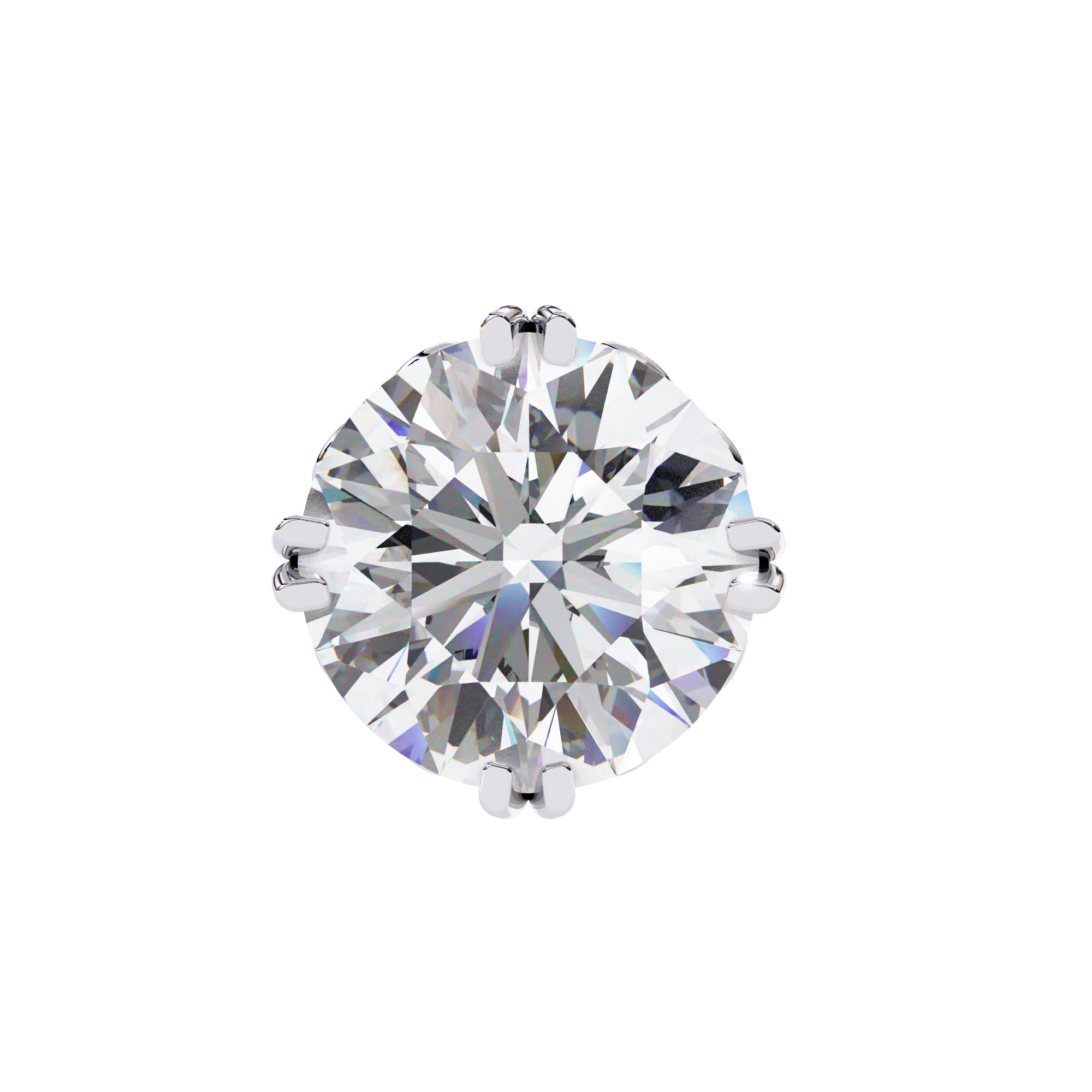 Four-Prong Round Cut Diamond Stud Earrings