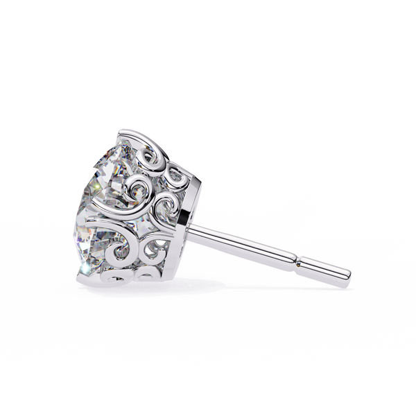 Four-Prong Round Cut Diamond Stud Earrings