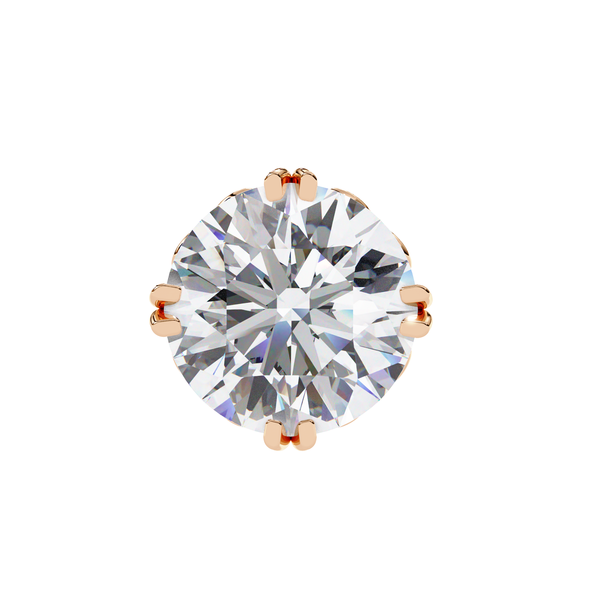 Four-Prong Round Cut Diamond Stud Earrings