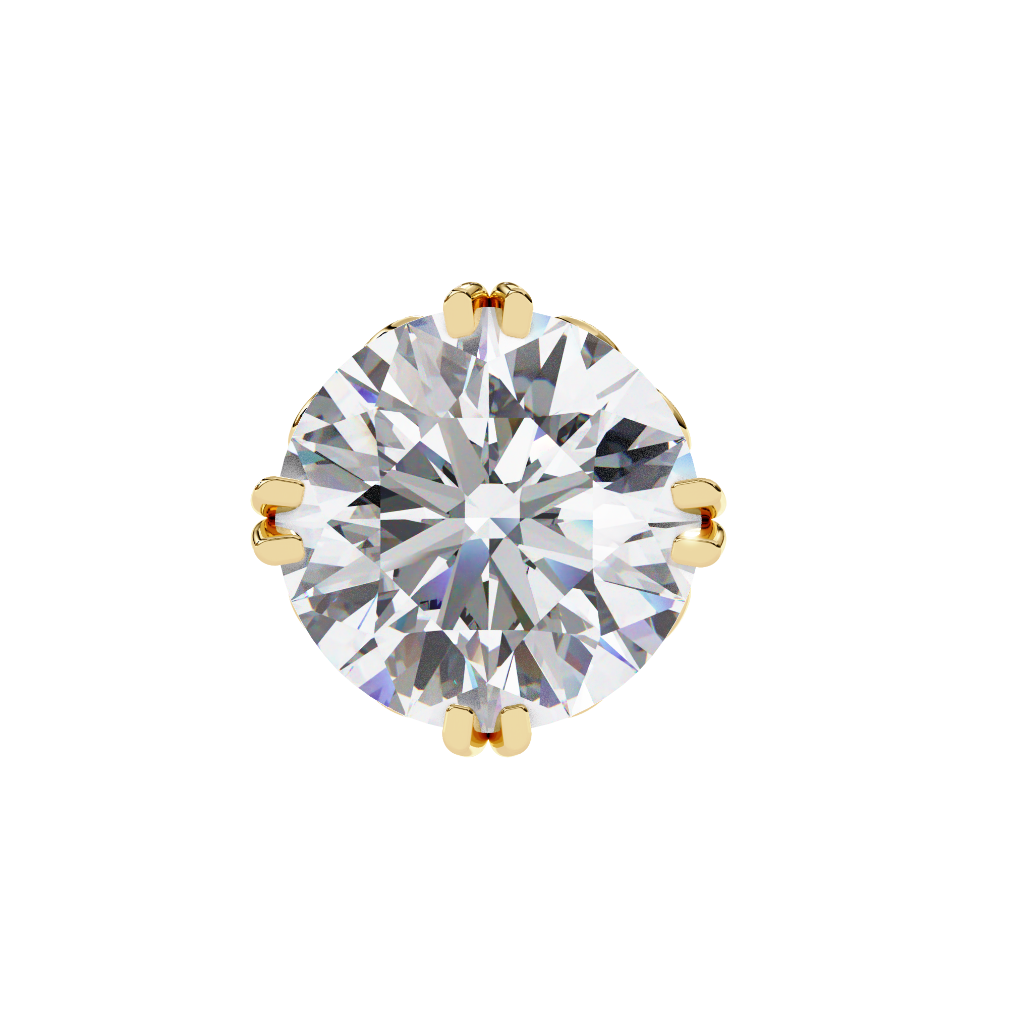 Four-Prong Round Cut Diamond Stud Earrings