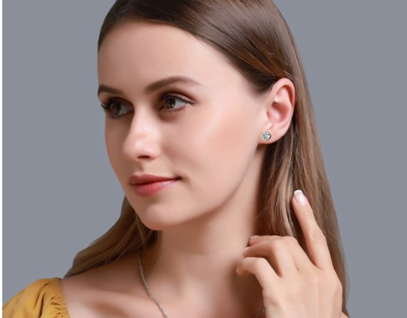 Four-Prong Round Cut Diamond Stud Earrings