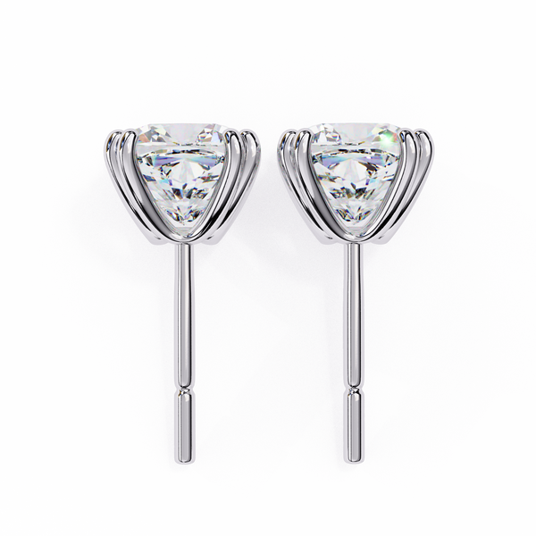 Four-Prong Square Cushion Cut Diamond Stud Earrings