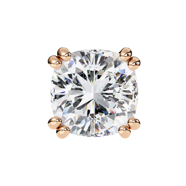 Four-Prong Square Cushion Cut Diamond Stud Earrings