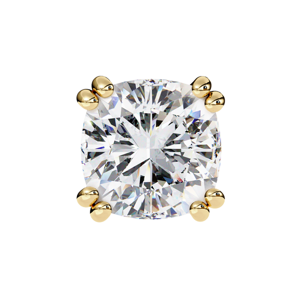 Four-Prong Square Cushion Cut Diamond Stud Earrings