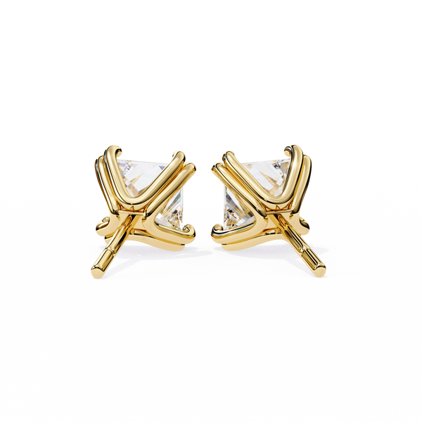 Four-Prong Princess Cut Diamond Stud Earrings