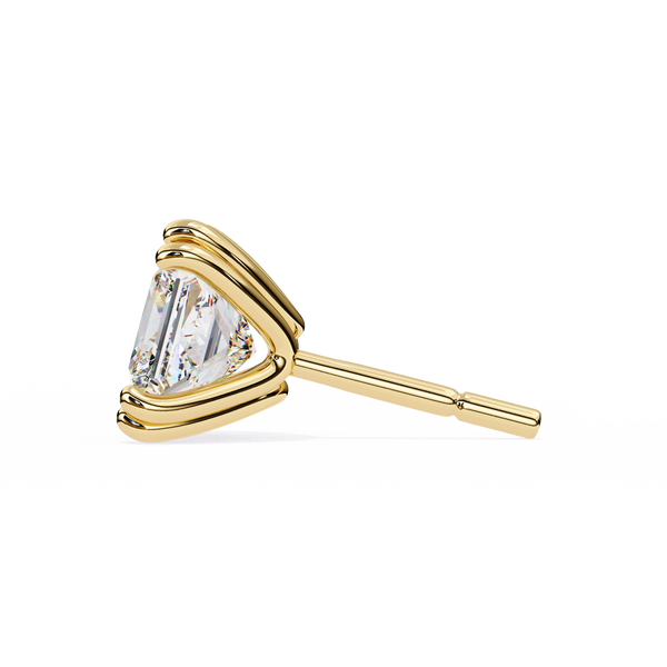 Four-Prong Princess Cut Diamond Stud Earrings