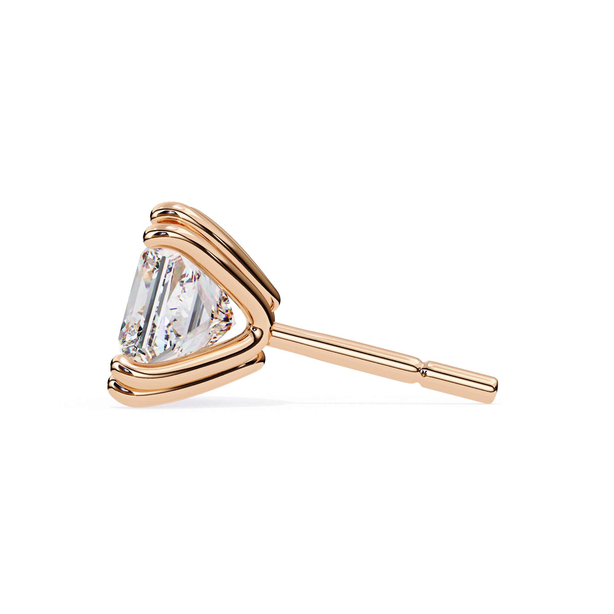 Four-Prong Princess Cut Diamond Stud Earrings