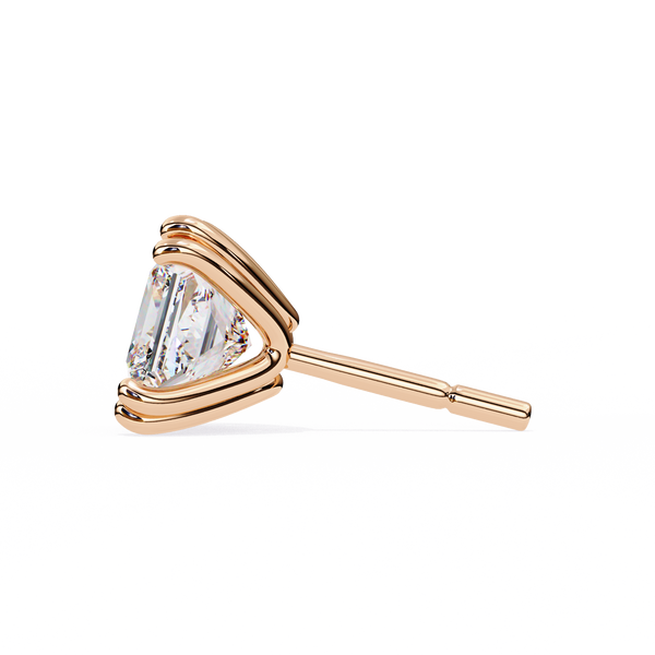 Four-Prong Princess Cut Diamond Stud Earrings