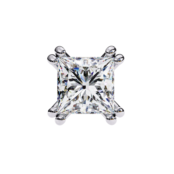 Four-Prong Princess Cut Diamond Stud Earrings