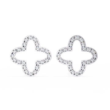 Four-Leaf Clover Diamond Stud Earrings