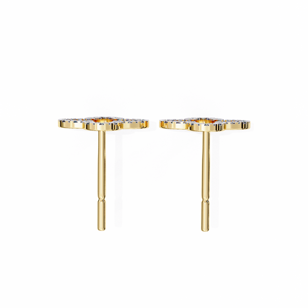 Four-Leaf Clover Diamond Stud Earrings