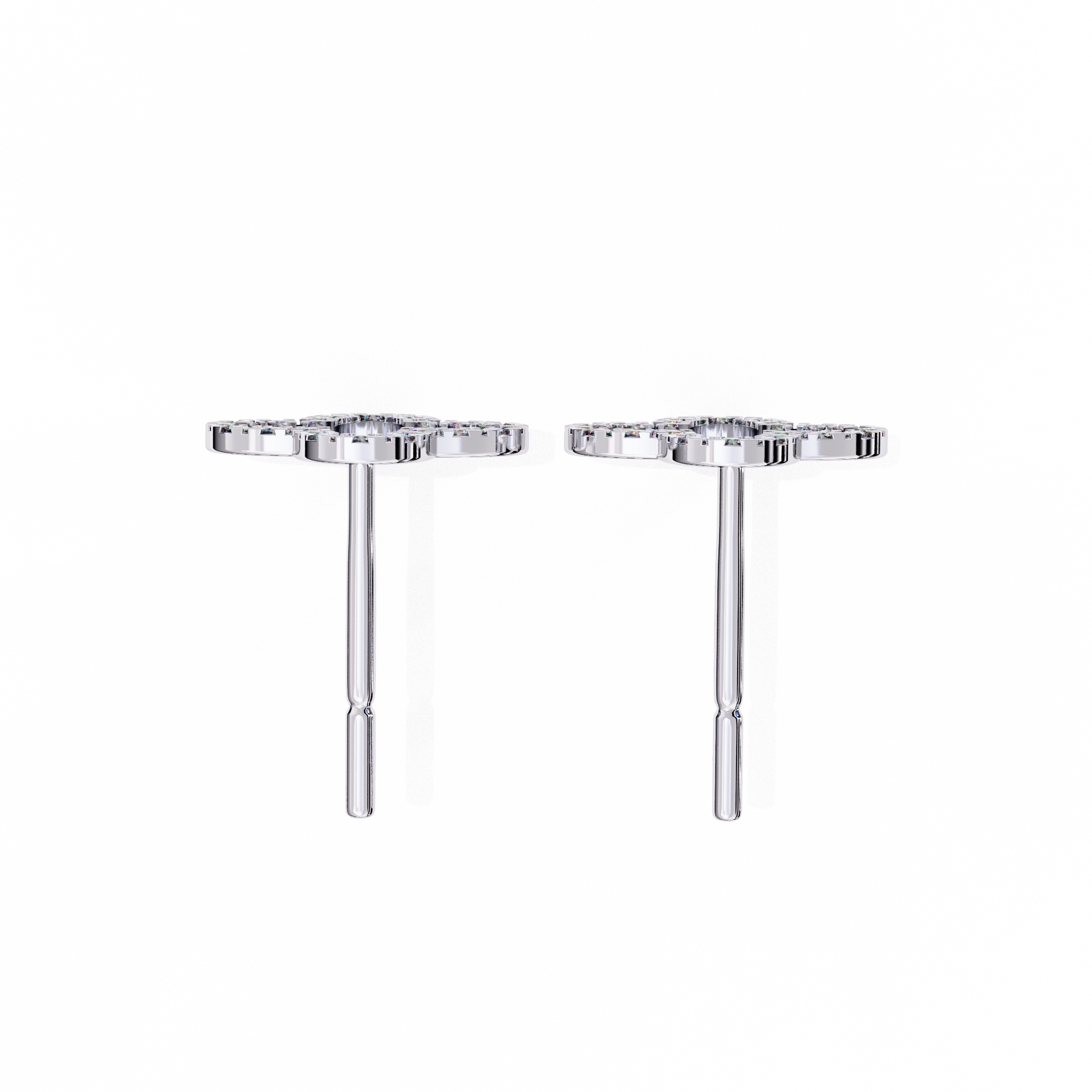 Four-Leaf Clover Diamond Stud Earrings