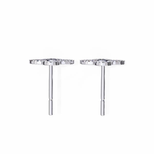 Four-Leaf Clover Diamond Stud Earrings