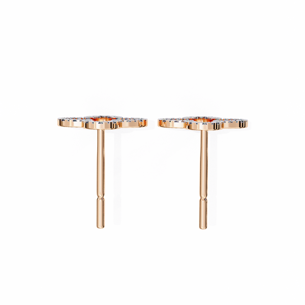 Four-Leaf Clover Diamond Stud Earrings