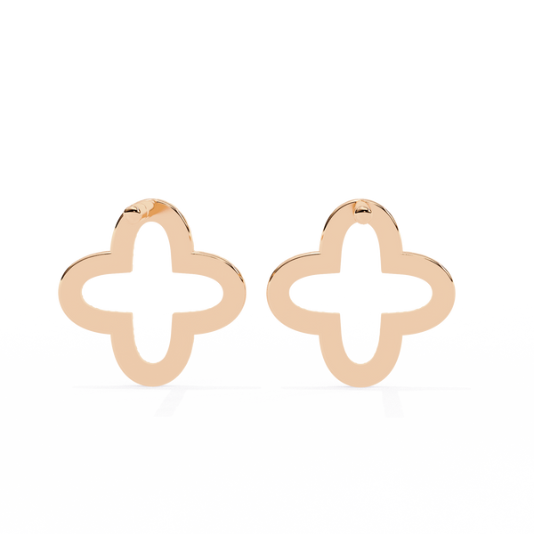 Four-Leaf Clover Diamond Stud Earrings