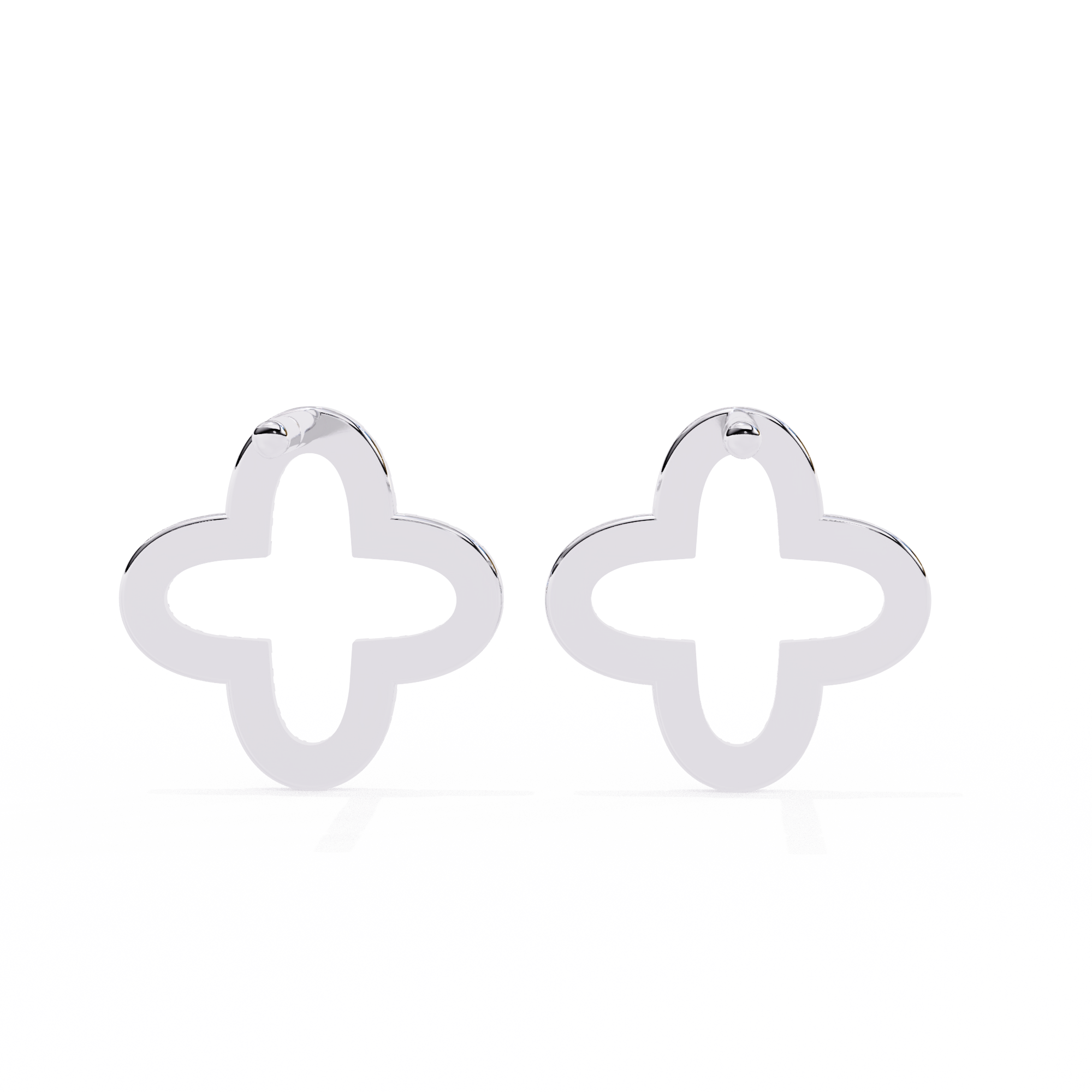Four-Leaf Clover Diamond Stud Earrings