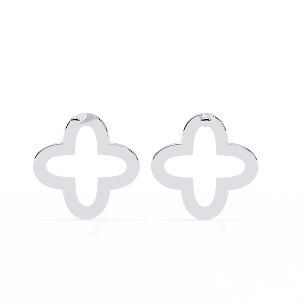 Four-Leaf Clover Diamond Stud Earrings