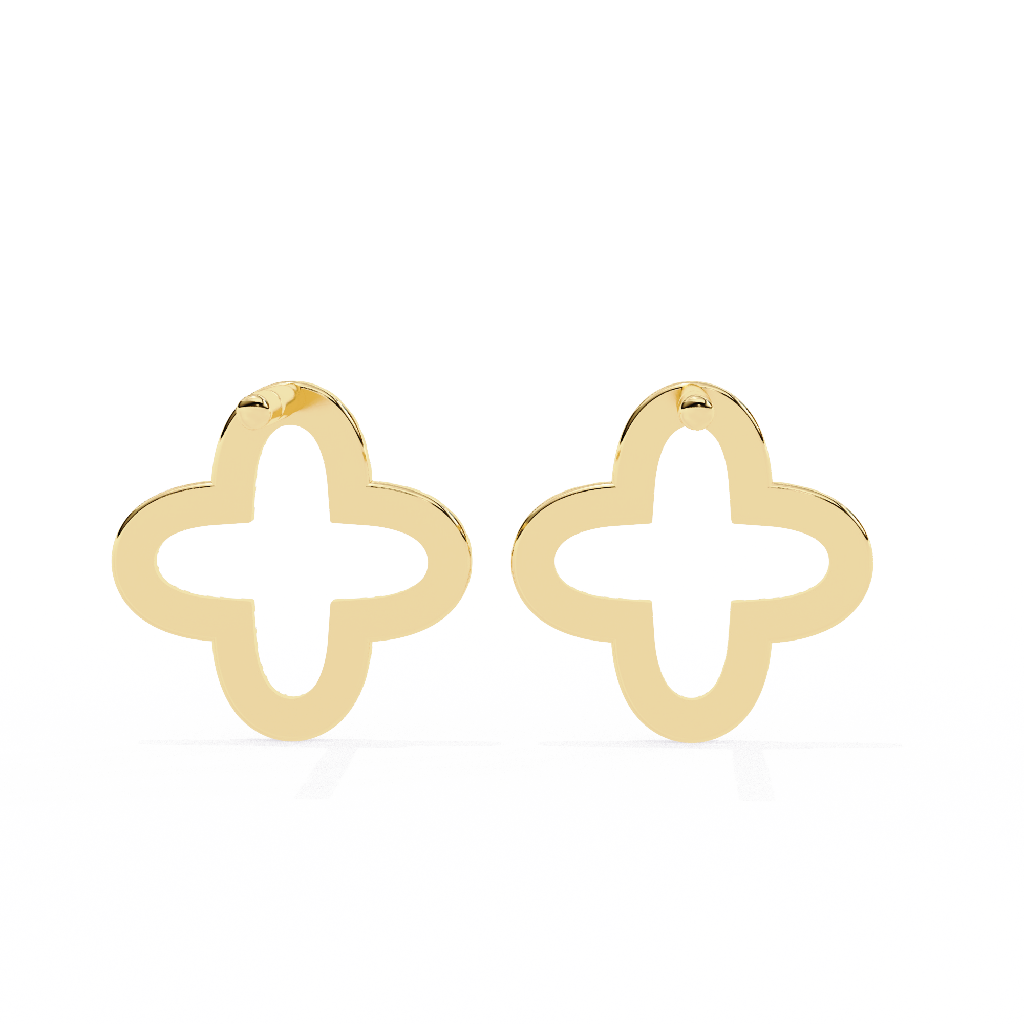 Four-Leaf Clover Diamond Stud Earrings