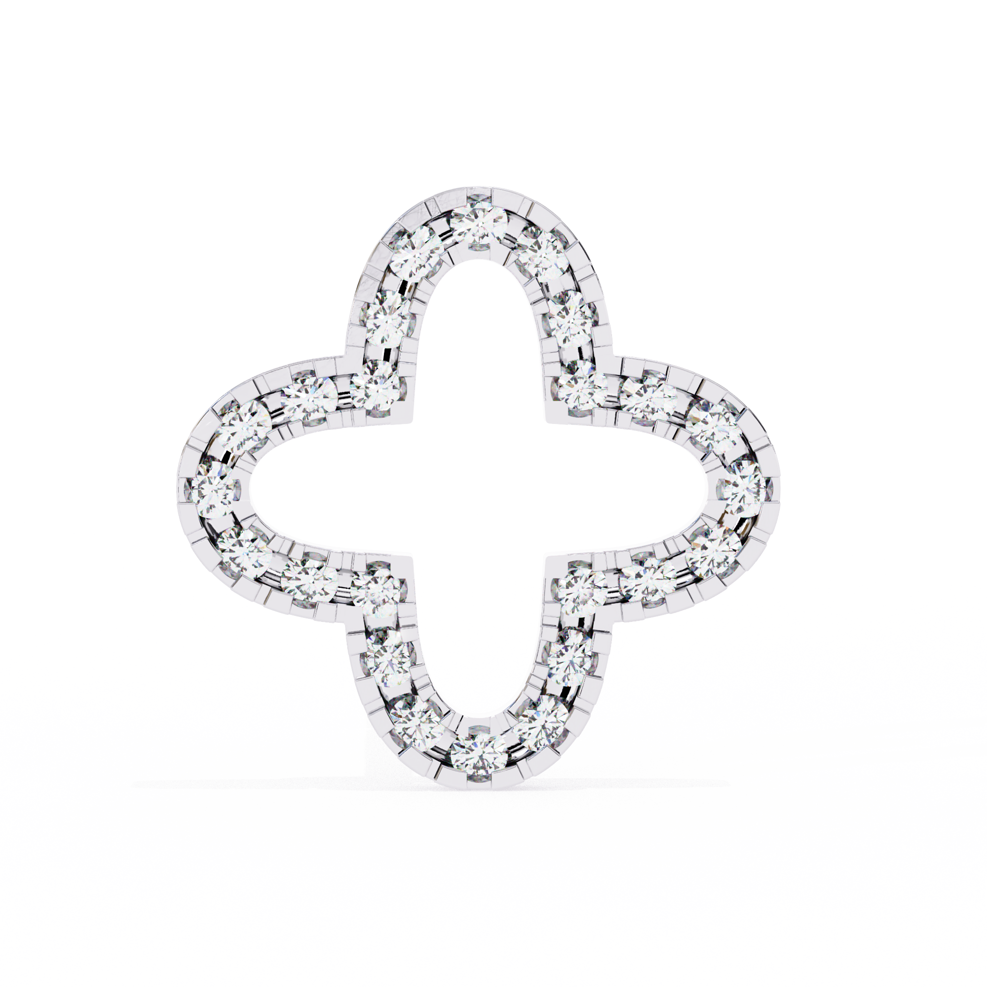 Four-Leaf Clover Diamond Stud Earrings