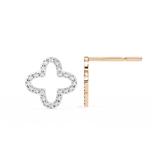 Four-Leaf Clover Diamond Stud Earrings