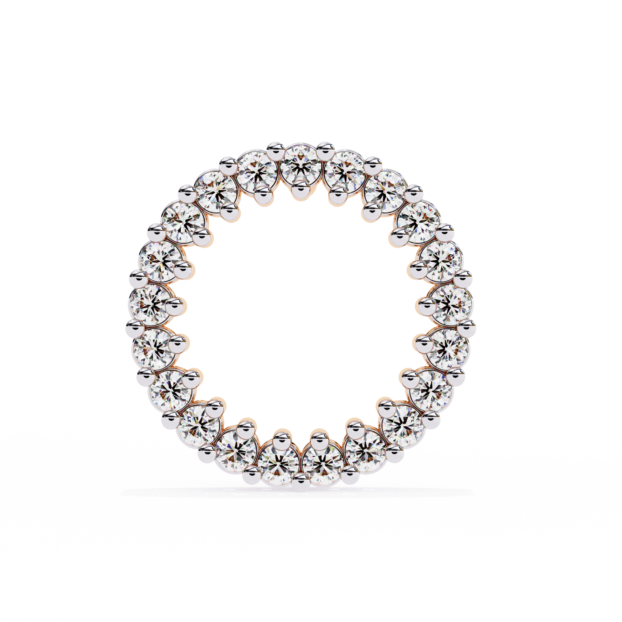 Elegant Diamond Circle Stud Earrings