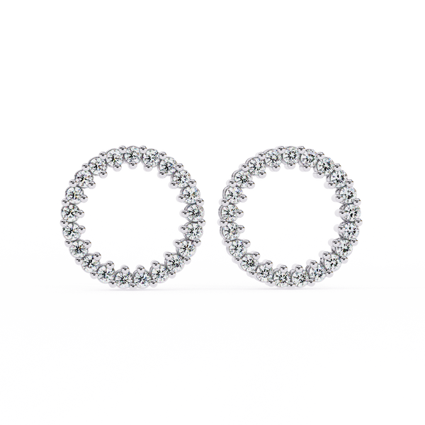 Elegant Diamond Circle Stud Earrings