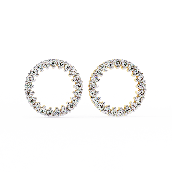 Elegant Diamond Circle Stud Earrings