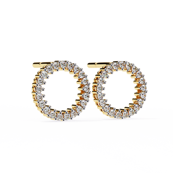 Elegant Diamond Circle Stud Earrings