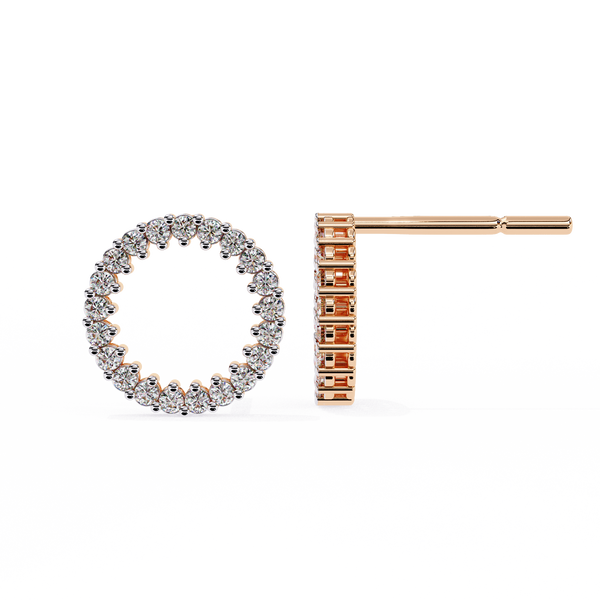 Elegant Diamond Circle Stud Earrings