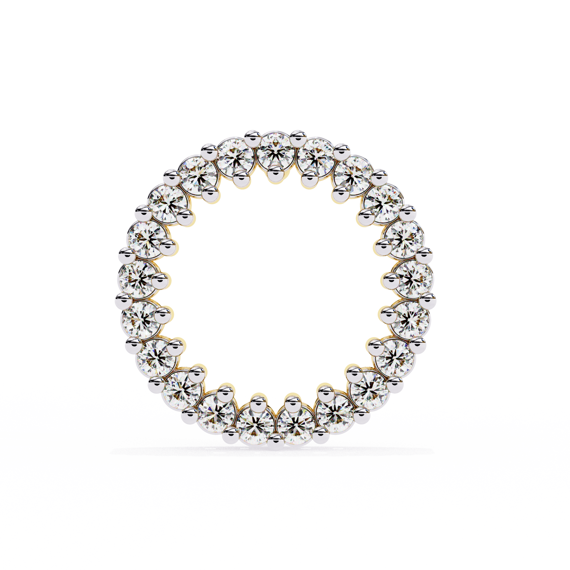 Elegant Diamond Circle Stud Earrings