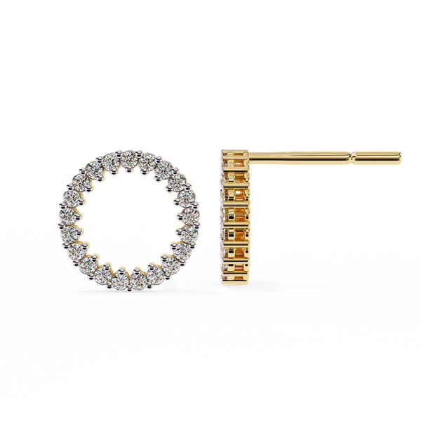 Elegant Diamond Circle Stud Earrings