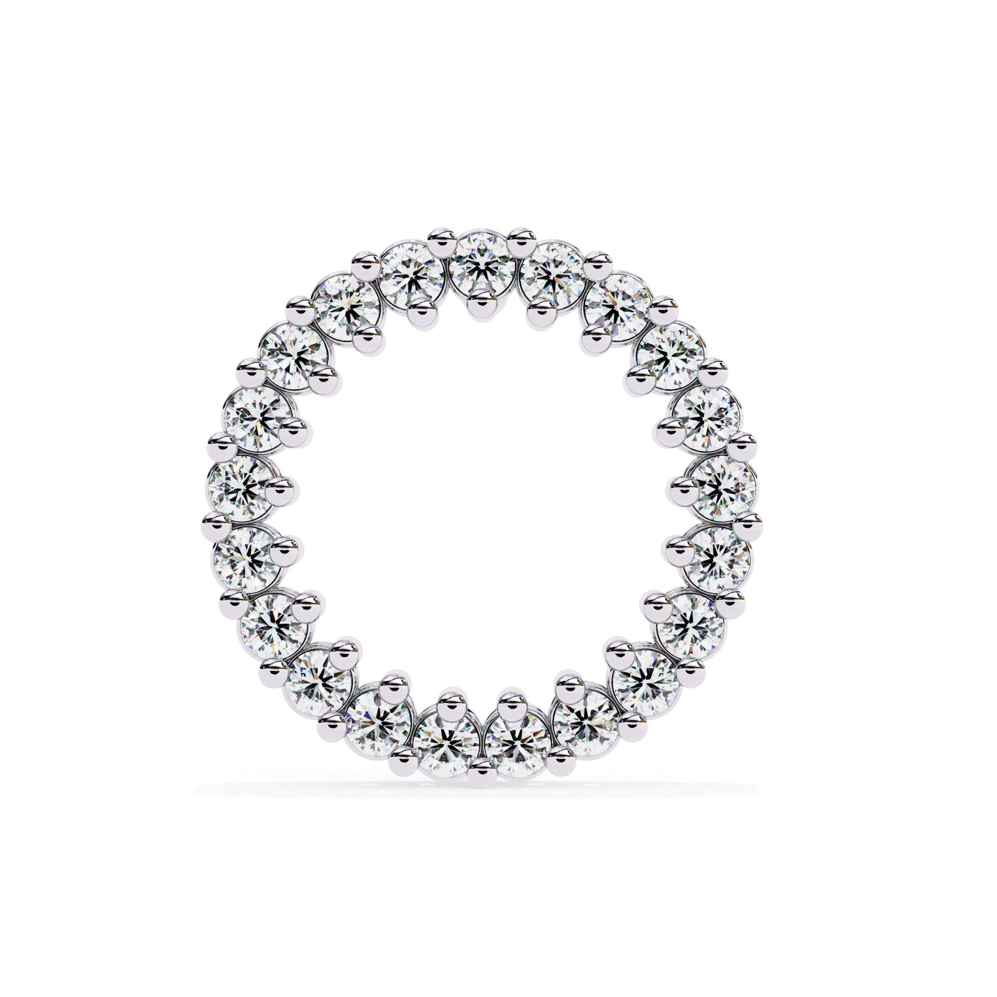 Elegant Diamond Circle Stud Earrings