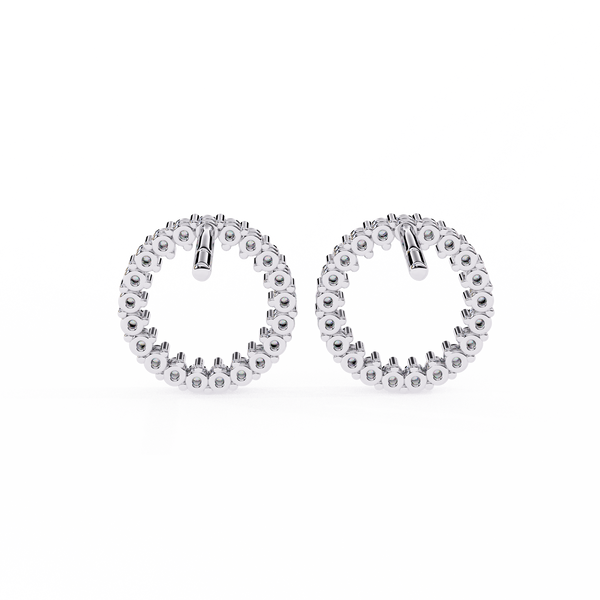 Elegant Diamond Circle Stud Earrings
