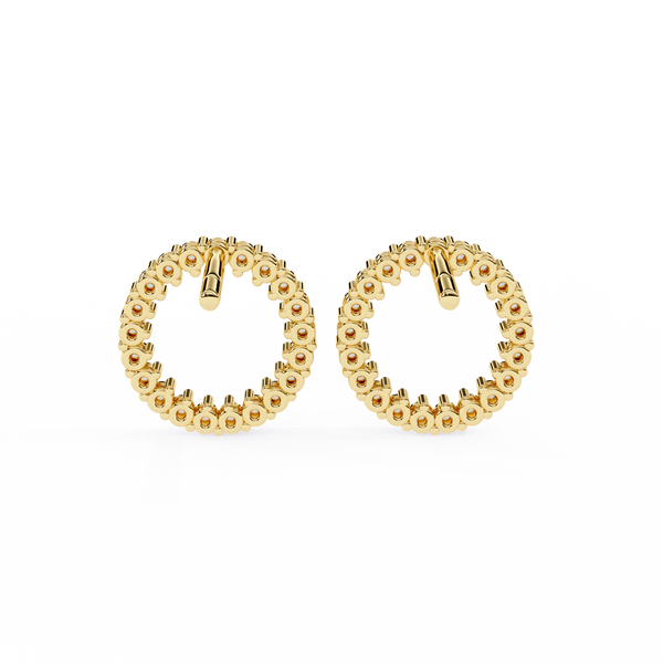 Elegant Diamond Circle Stud Earrings