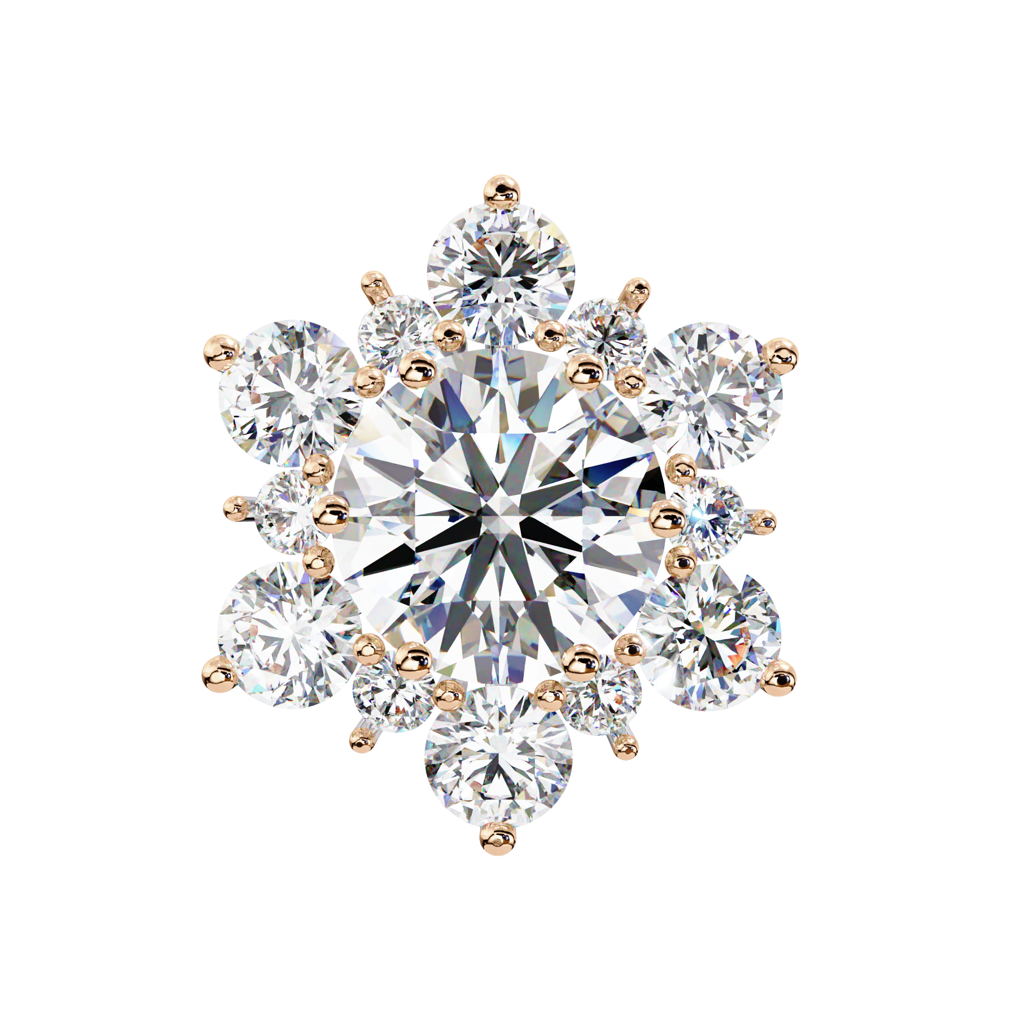 La Fleur Solitaire Diamond Stud Earrings