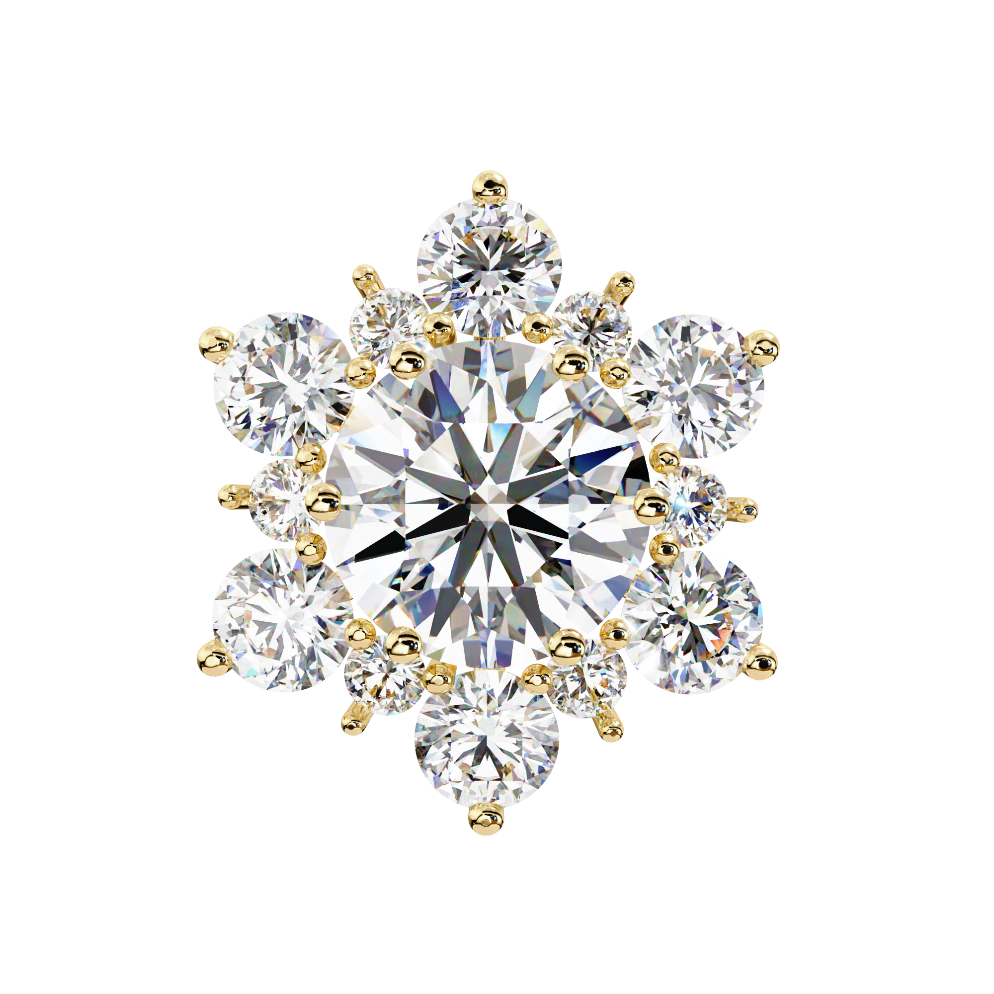 La Fleur Solitaire Diamond Stud Earrings