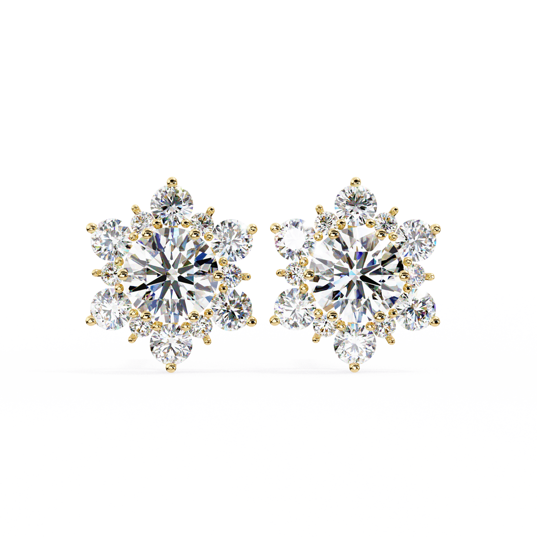 La Fleur Solitaire Lab Grown Diamond Stud Earrings