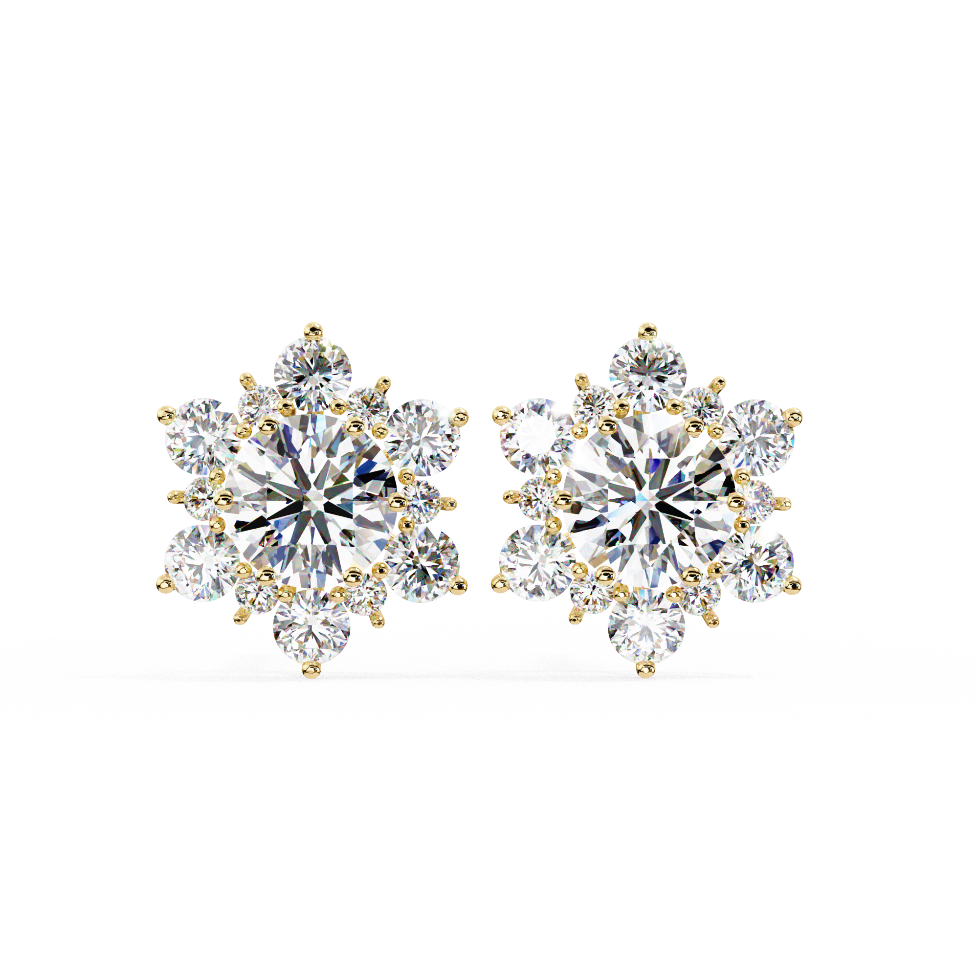 La Fleur Solitaire Diamond Stud Earrings