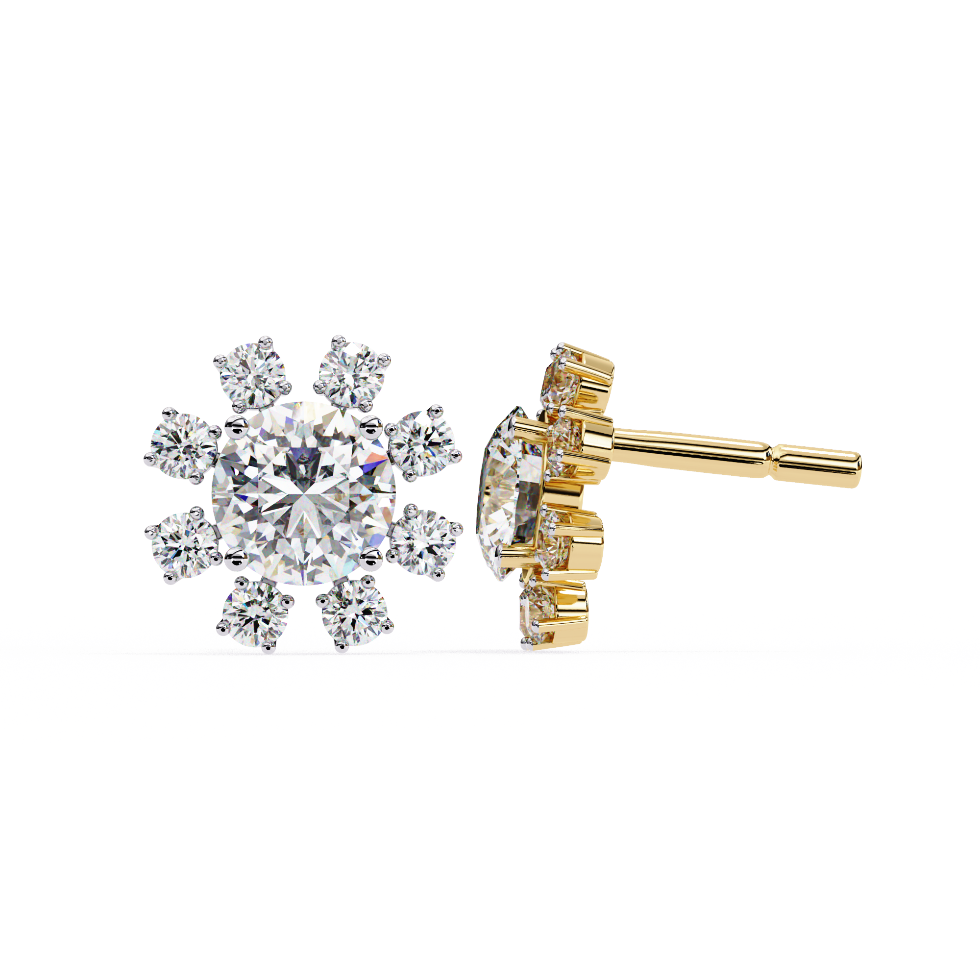 Statement Starburst Diamond Stud Earrings