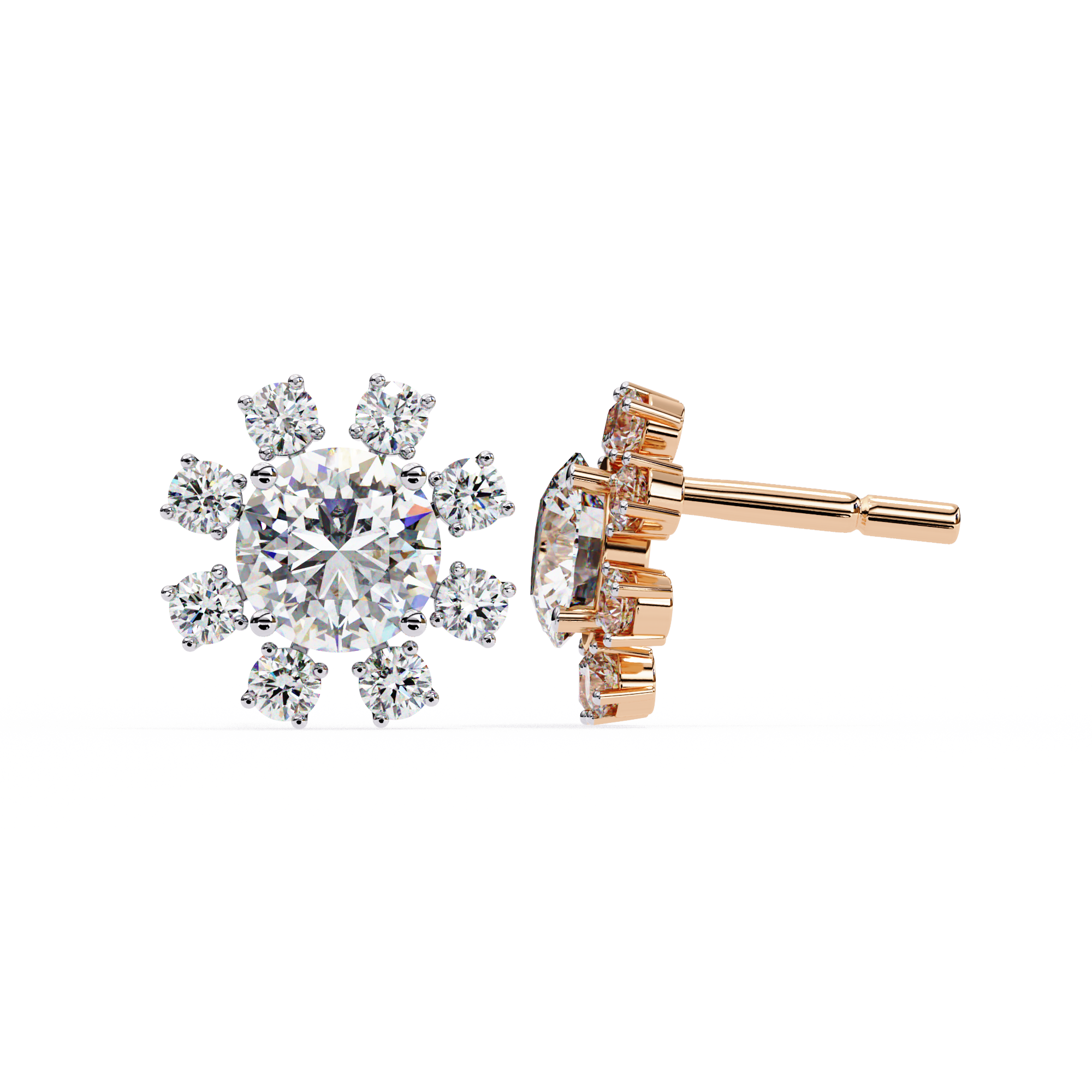 Statement Starburst Diamond Stud Earrings