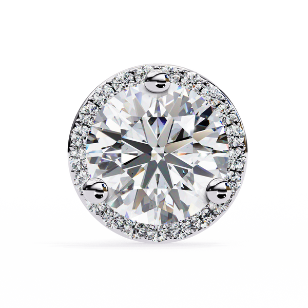 Halo Solitaire Diamond Stud Earrings