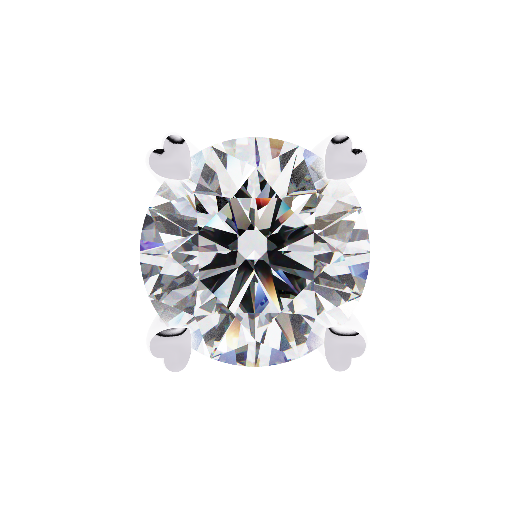 Round Cut Solitaire Diamond Stud Earrings